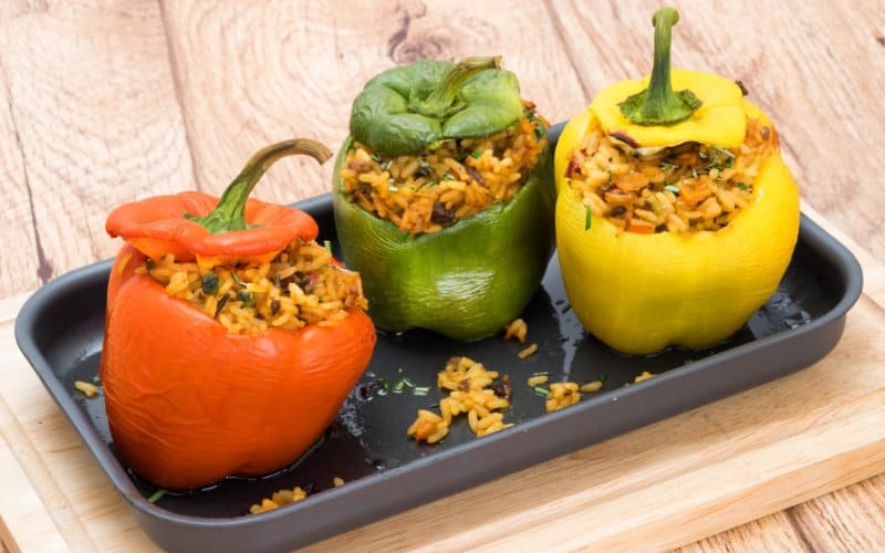 Stuffed Bell Peppers with Cauliflower Rice and Chickpeas Recipe